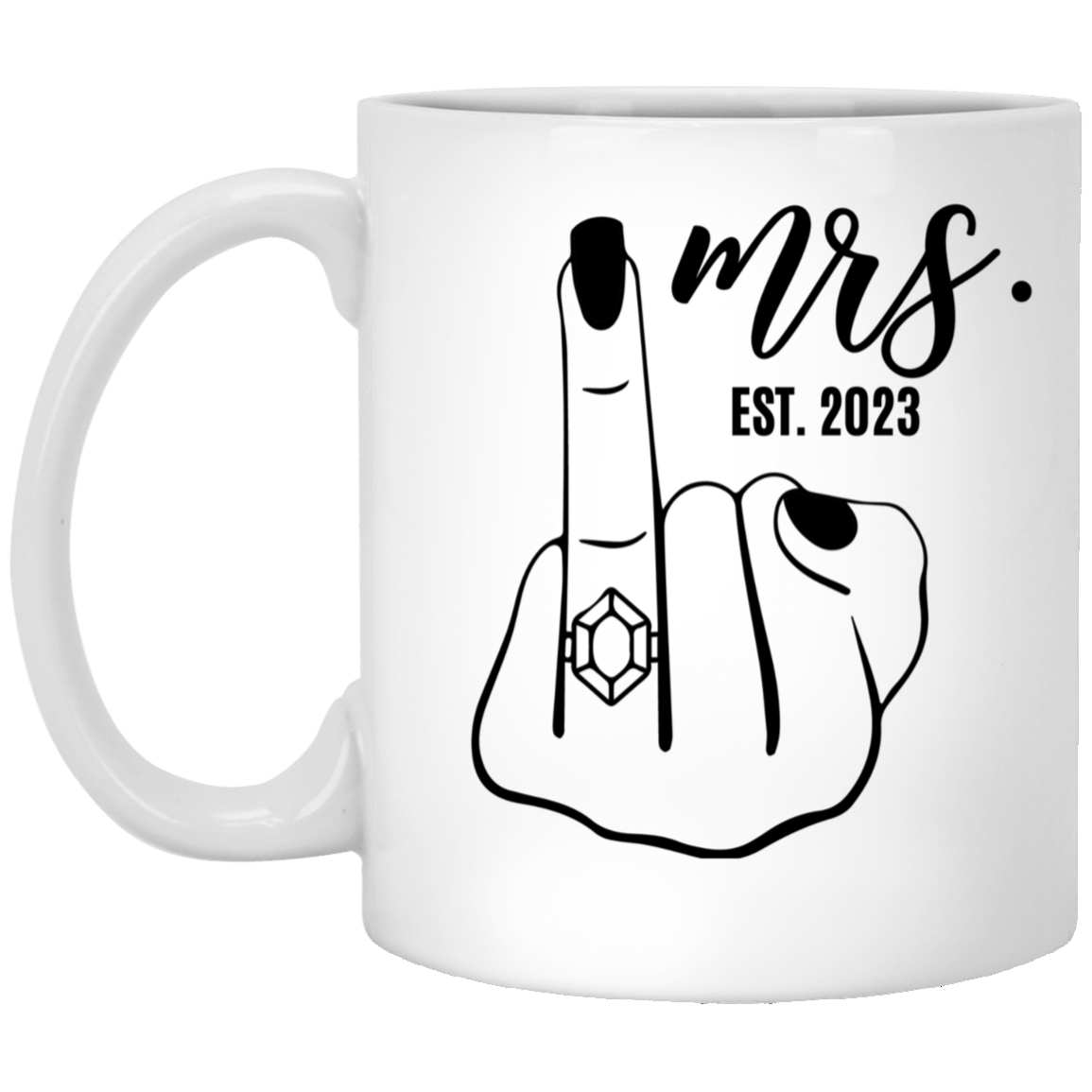 MRS. RING FINGER 11 oz. WHITE MUG