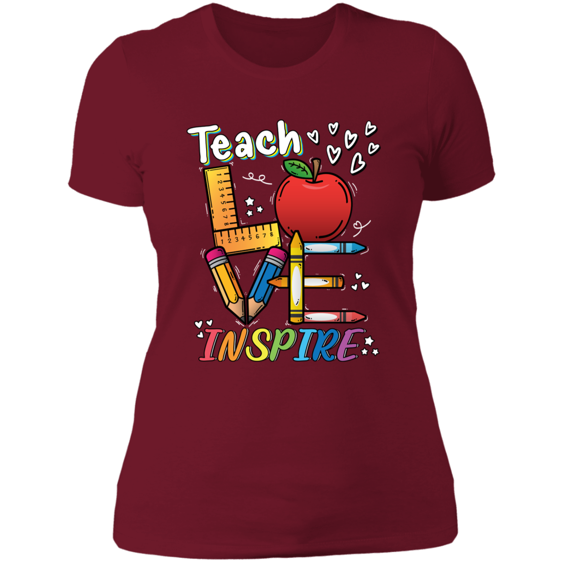 TEACH LOVE INSPIRE LADIES BOYFRIEND T-SHIRT