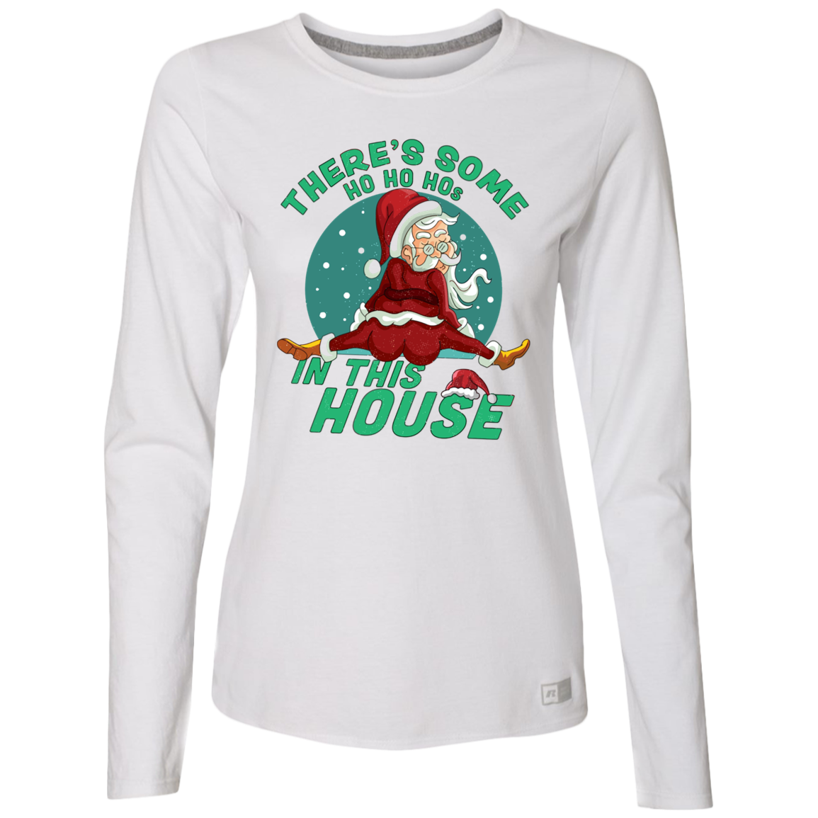 THERE'S SOME HO HO HO'S IN THIS HOUSE ESSENTIAL DRI-POWER LONG SLEEVE T-SHIRT