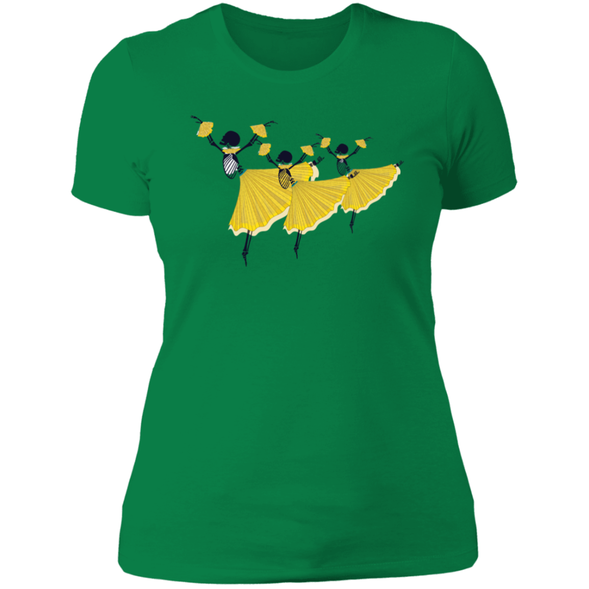 BALLET DANCING SKELETONS LADIES BOYFRIEND T-SHIRT - HALLOWEEN BALLET SHIRT - SPOOKY SEASON T-SHIRT