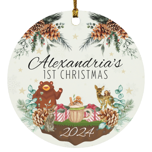 BABY AND FRIENDS 1ST CHRISTMAS ORNAMENT PERSONALIZE WITH NAME