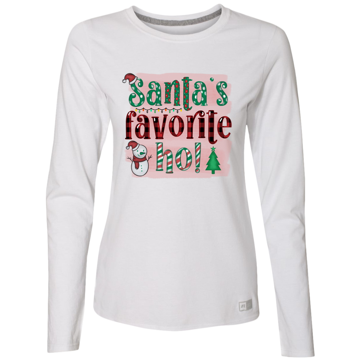 SANTA'S FAVORITE HO! LADIES ESSENTIAL  DRI-POWER LONG SLEEVE T-SHIRT