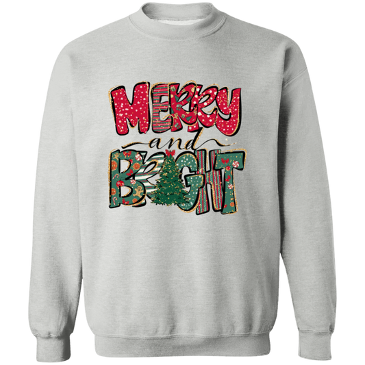 MERRY AND BRIGHT CHRISTMAS UNISEX CREWNECK SWEATSHIRT