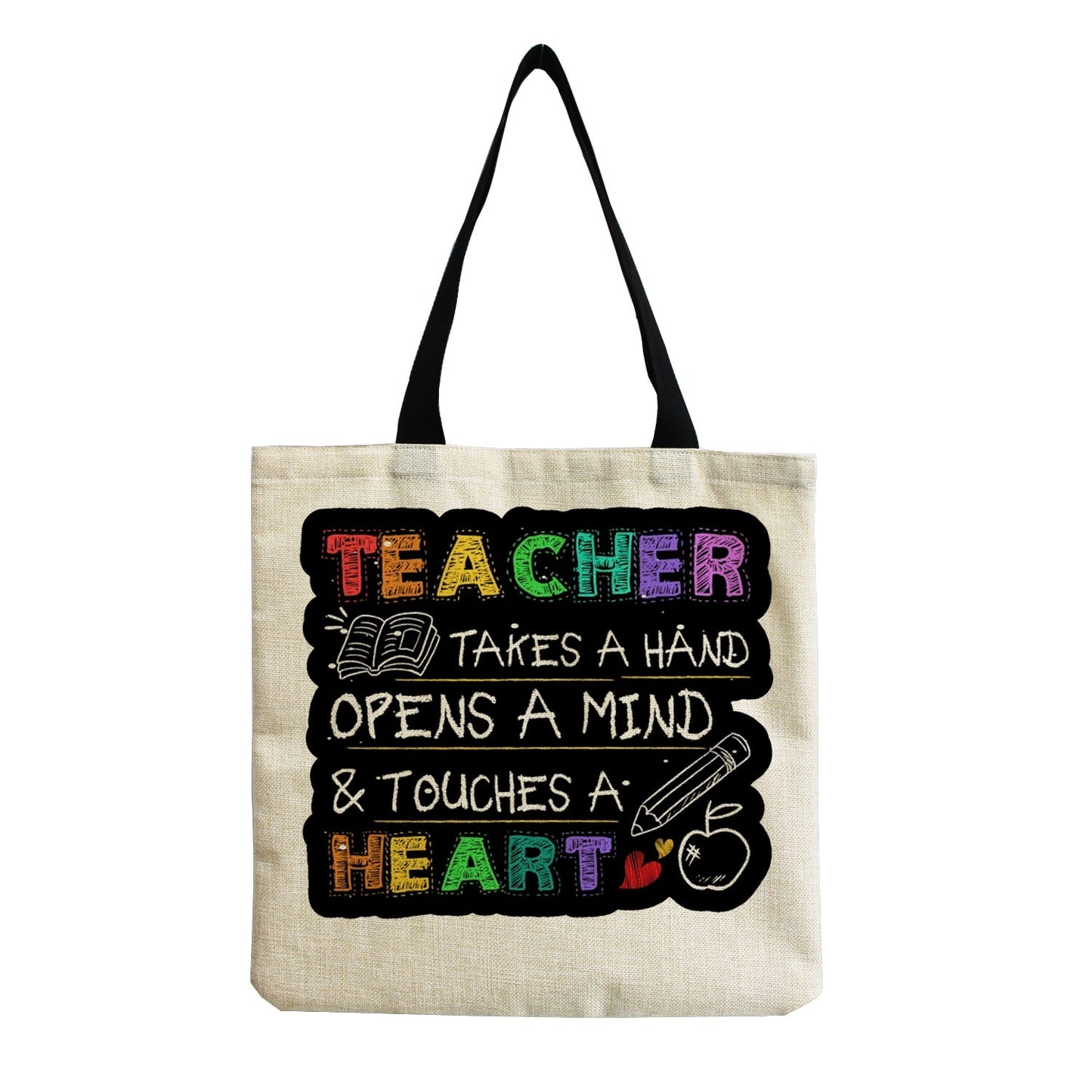 TEACHER'S LINEN TOTE BAGS - TEACHER'S GIFT, CHRISTMAS GIFT, THANK YOU GIFT