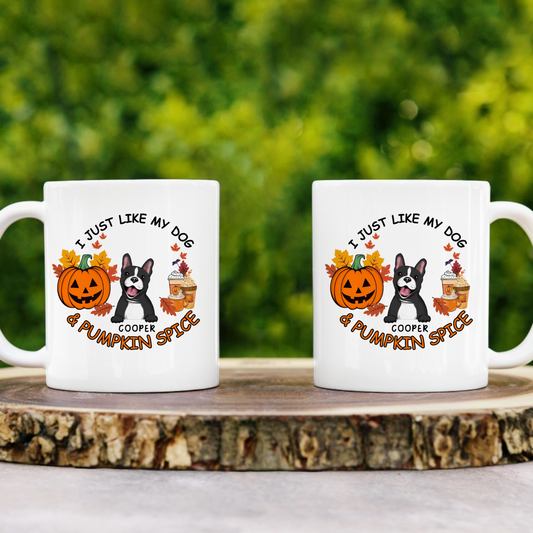 I JUST LIKE MY DOG & PUMPKIN SPICE - CUSTOMIZABLE 11oz MUG