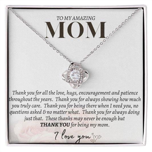 TO MY AMAZING MOM LOVE KNOT NECKLACE, MOTHER'S DAY GIFT, BIRTHDAY, CHRISTMAS GIFT