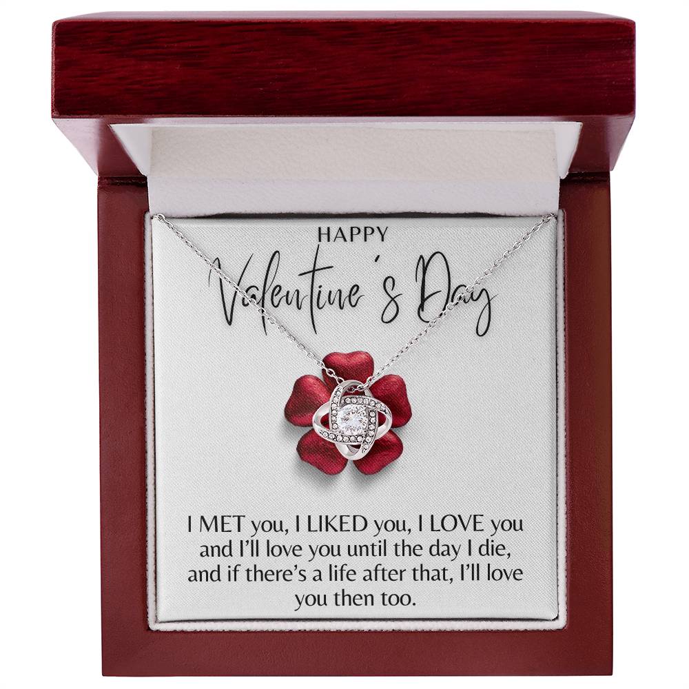 I MET YOU, LIKED YOU, LOVE YOU LOVE KNOT NECKLACE