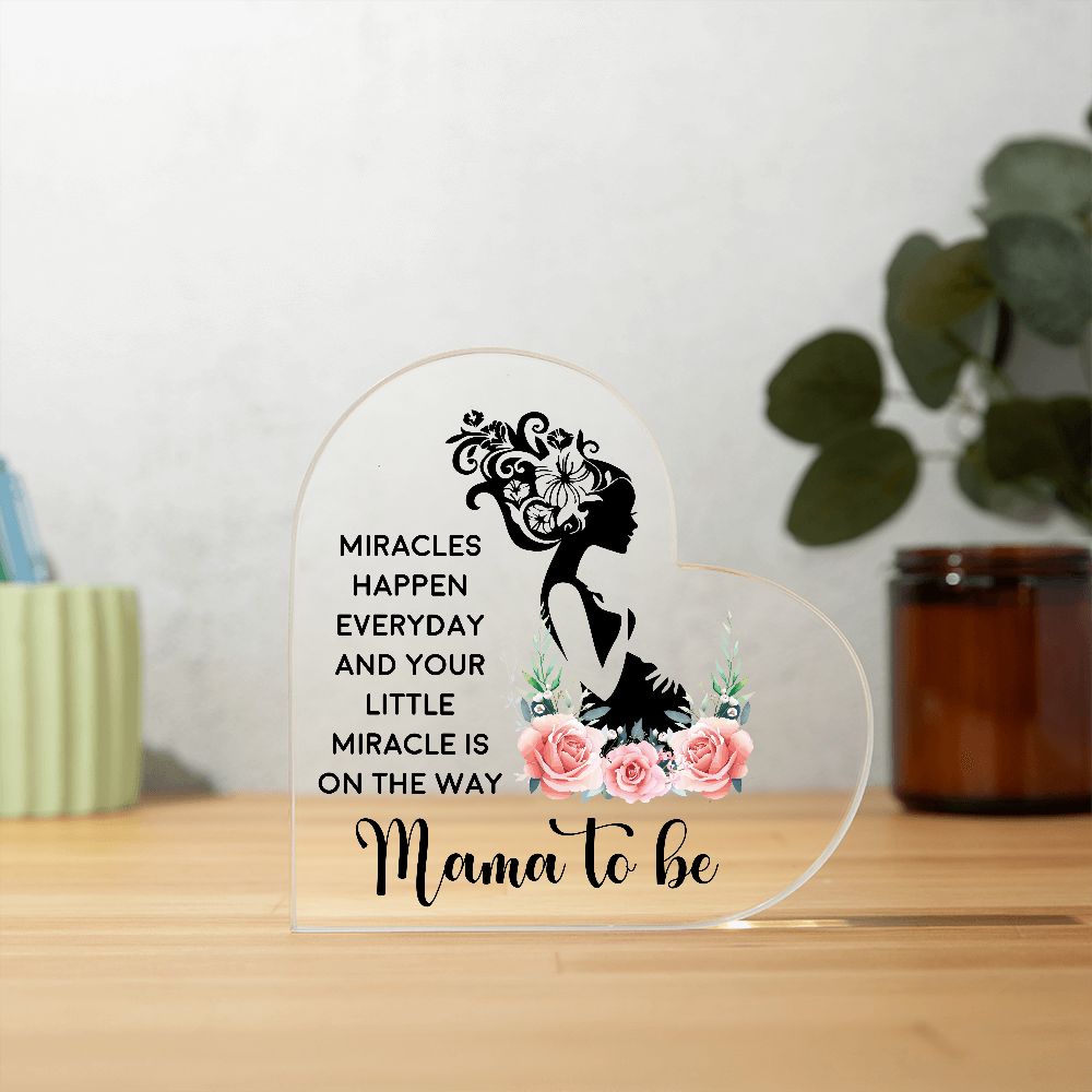 MAMA TO BE - HEART PLAQUE
