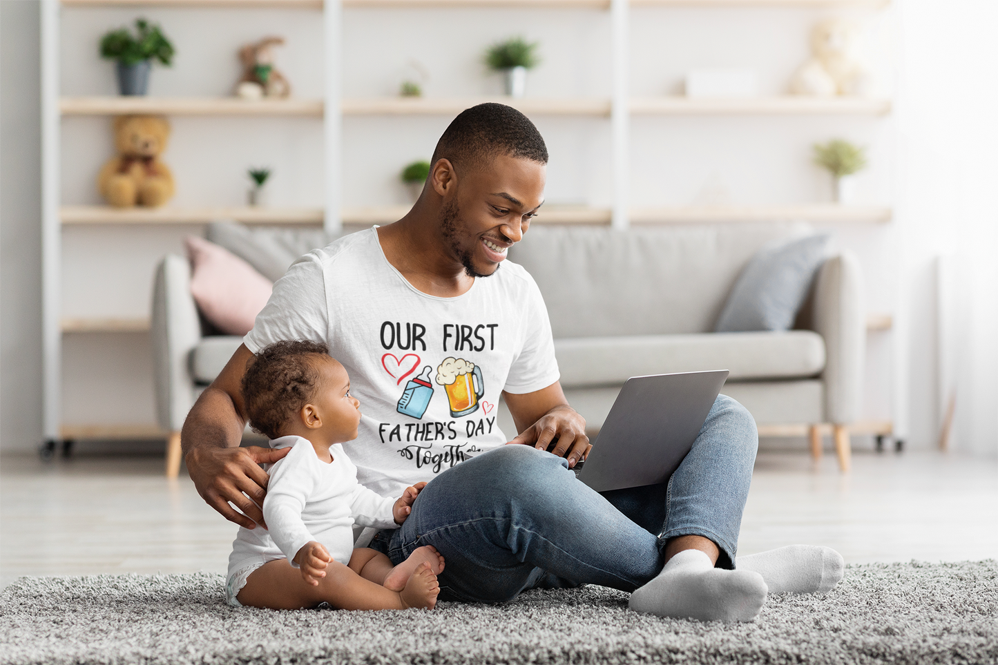 OUR 1ST FATHER'S DAY PREMIUM SHORT SLEEVE T-SHIRT