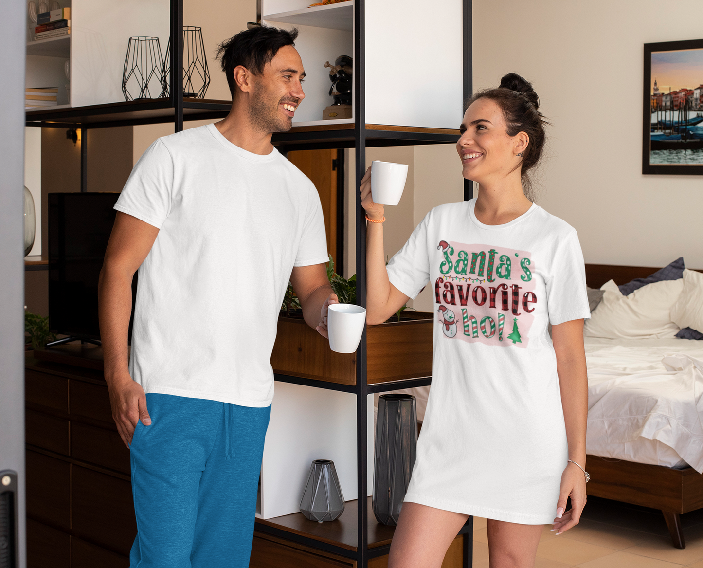 SANTA'S FAVORITE HO! T-SHIRT DRESS - SLEEPWEAR - LOUNGE DRESS
