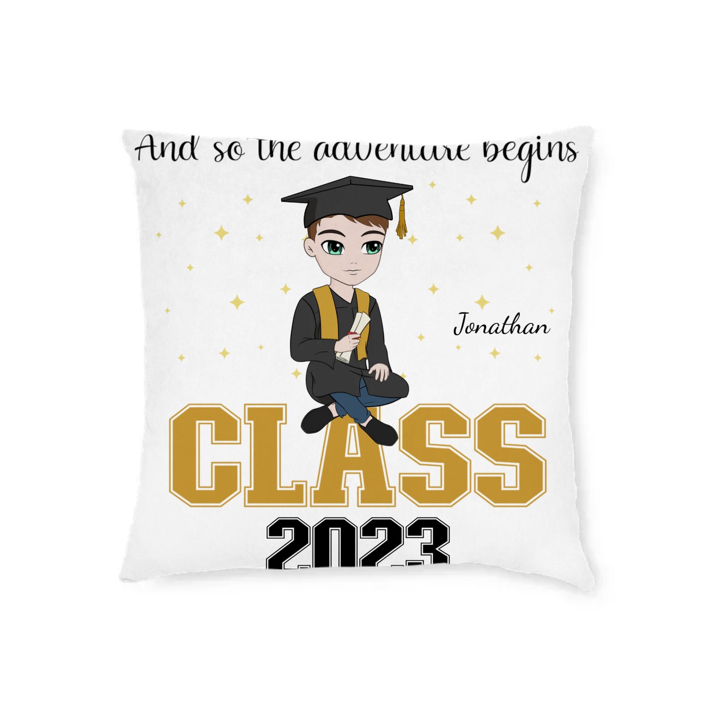 THE ADVENTURE BEGINS CLASS OF 20** CUSTOM PILLOW