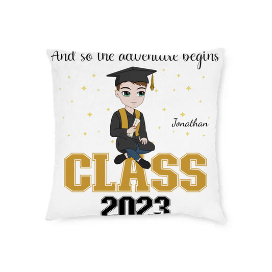 THE ADVENTURE BEGINS CLASS OF 20** CUSTOM PILLOW