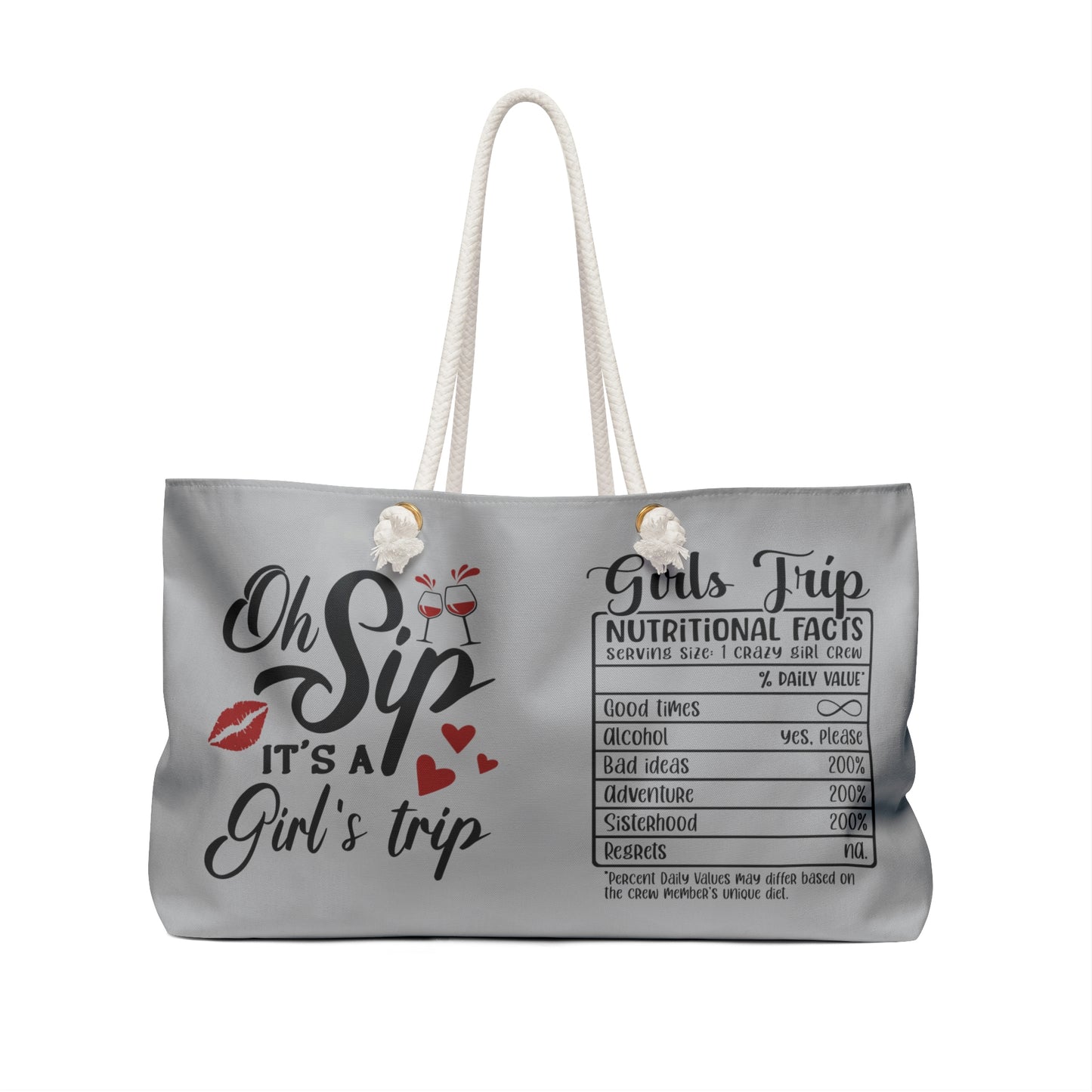 GIRLS TRIP WEEKENDER BAG - LIGHT GREY