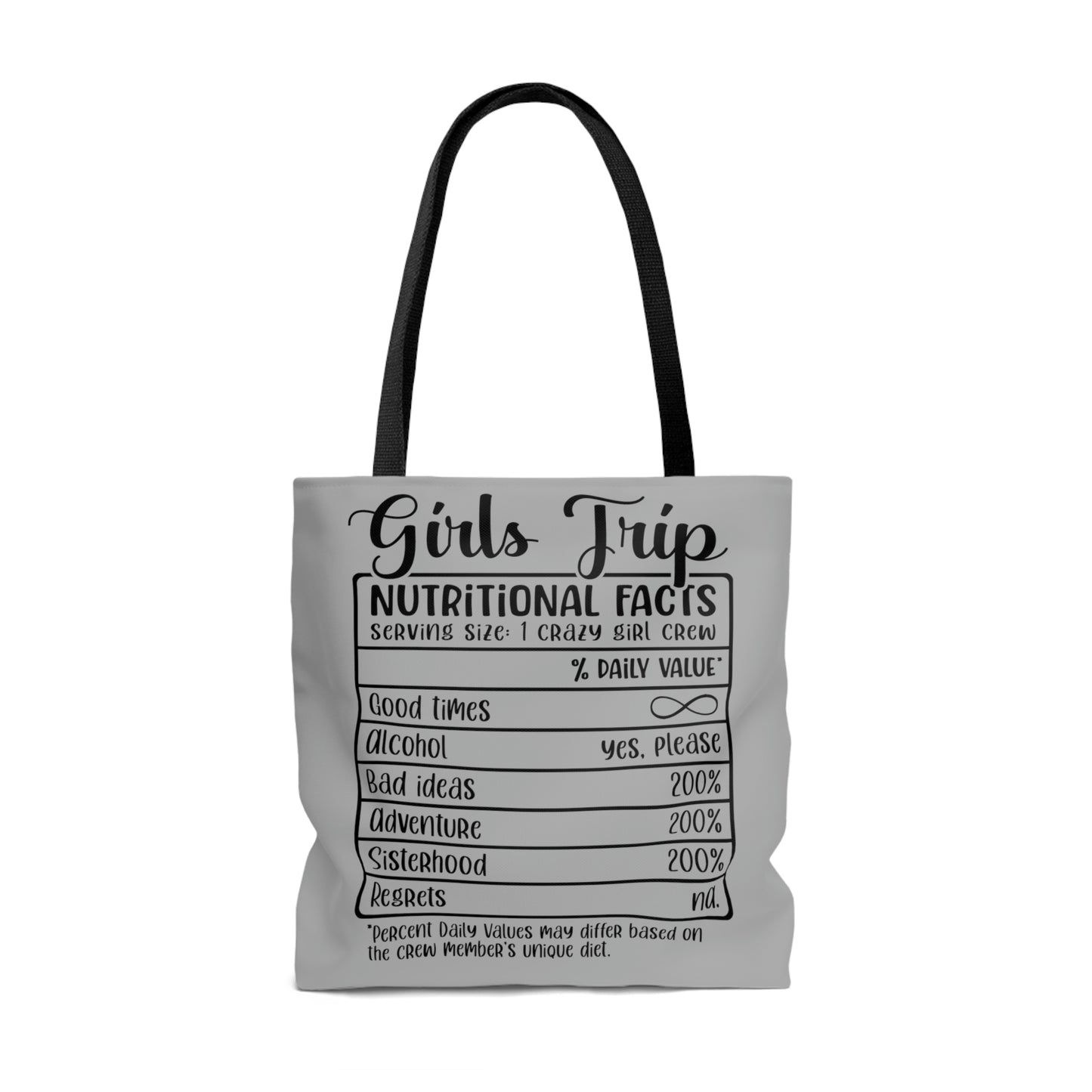 OH SIP IT'S A GIRLS TRIP TOTE BAG - LIGHT GREY