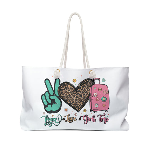 PEACE N LOVE WEEKENDER BAG