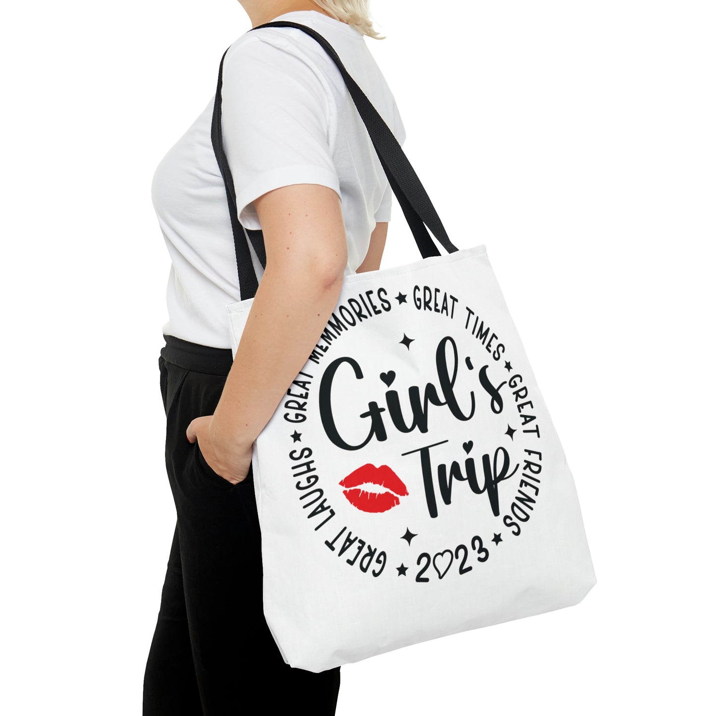 GIRLS TRIP, GREAT MEMORIES, LAUGHS TOTE BAG