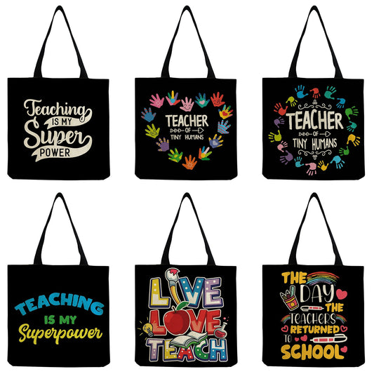 TEACHER'S LINEN TOTE BAGS - TEACHER'S GIFT, CHRISTMAS GIFT, THANK YOU GIFT
