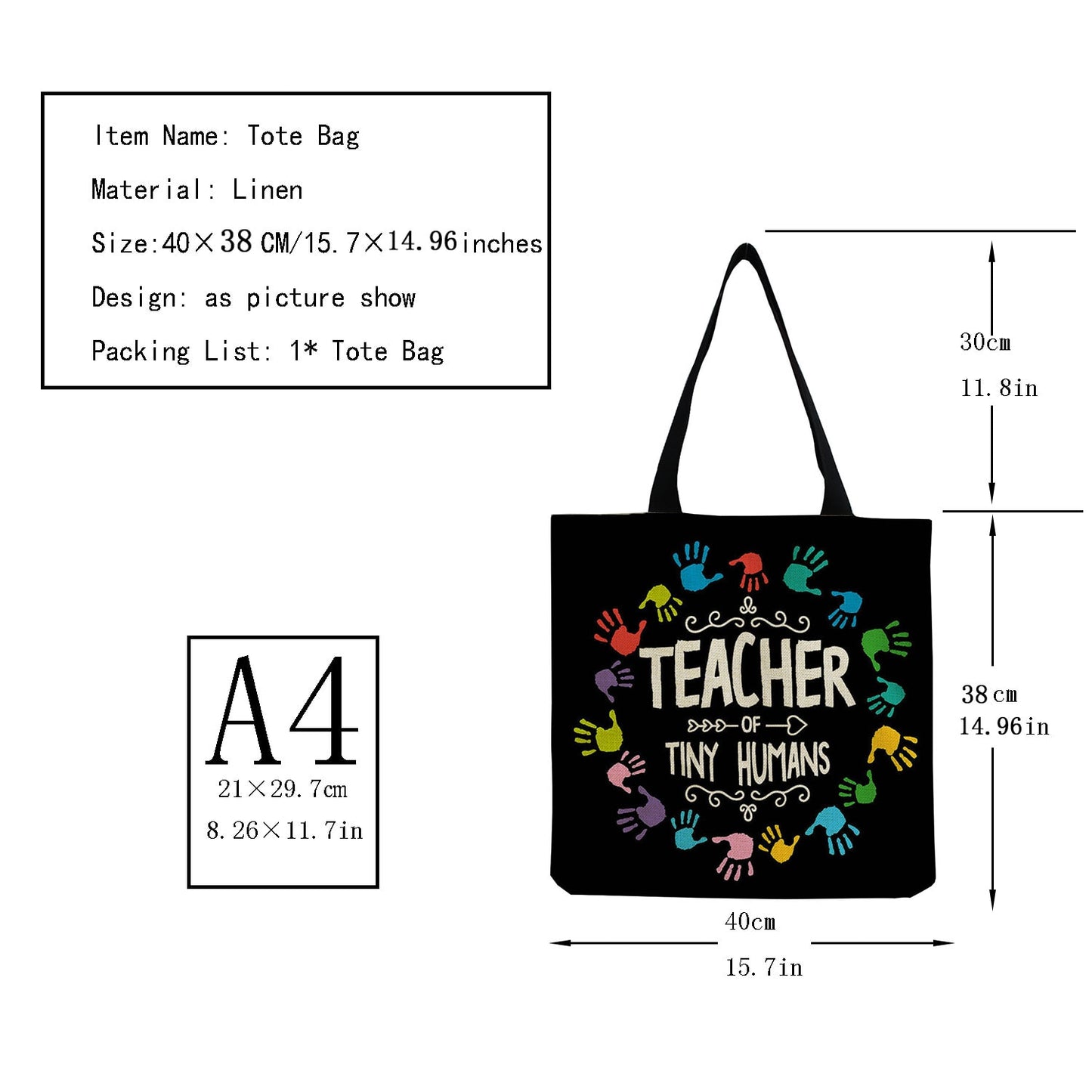 TEACHER'S LINEN TOTE BAGS - TEACHER'S GIFT, CHRISTMAS GIFT, THANK YOU GIFT