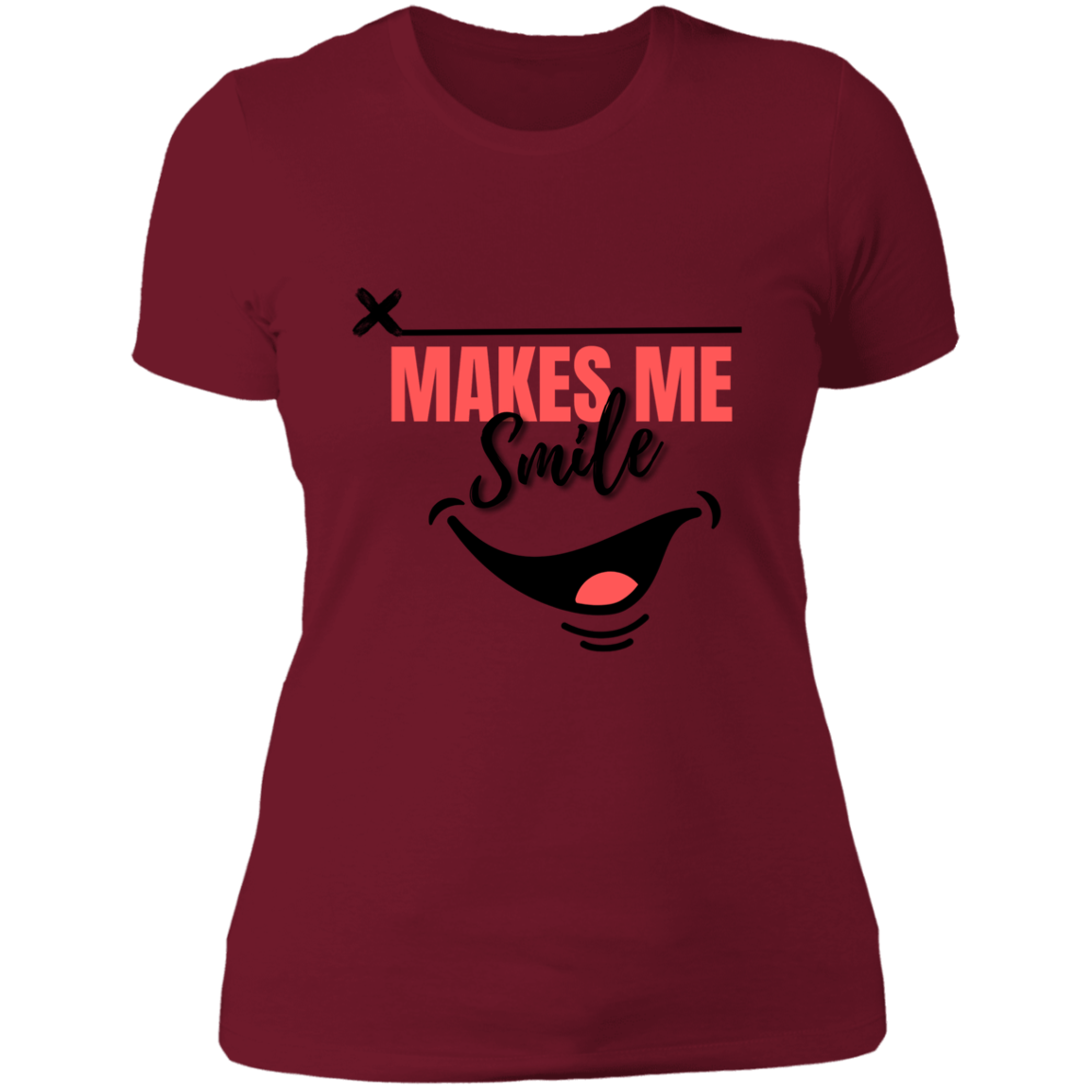 MAKES ME SMILE LADIES BOYFRIEND T-SHIRT