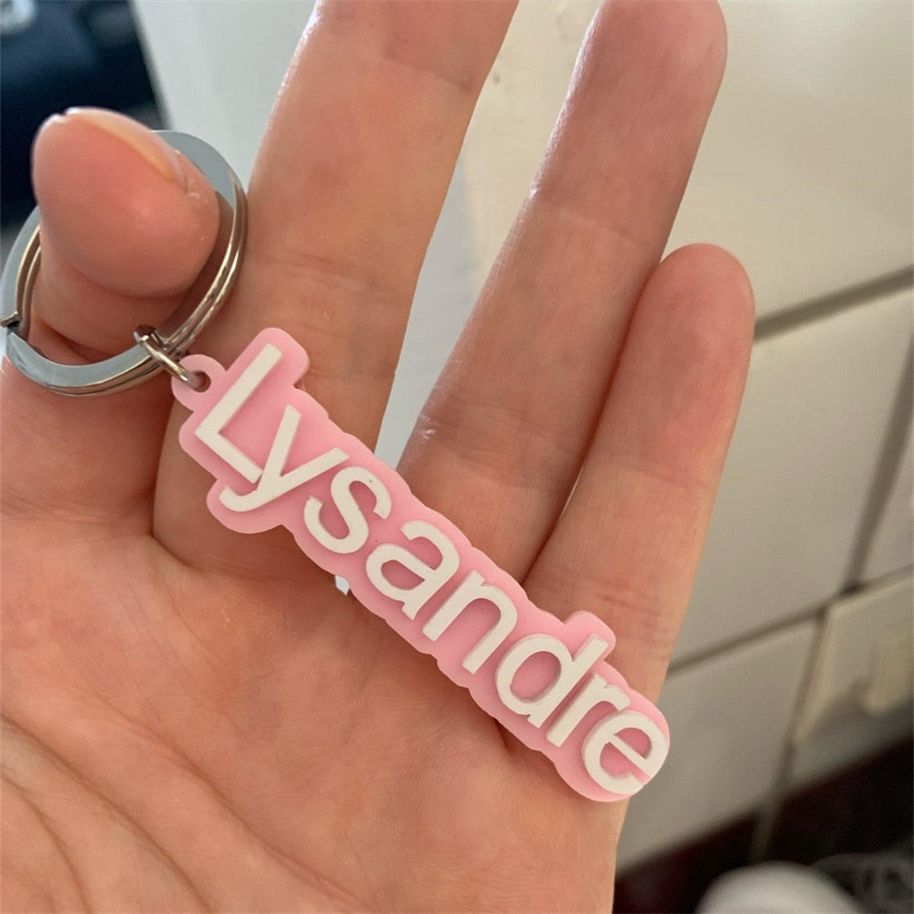 PERSONALIZED SCULPTURE ACRYLIC KEYCHAIN NAME TAG - SCHOOL BAG TAG - BACKPACK TAG - PERSONAL ITEM TAG