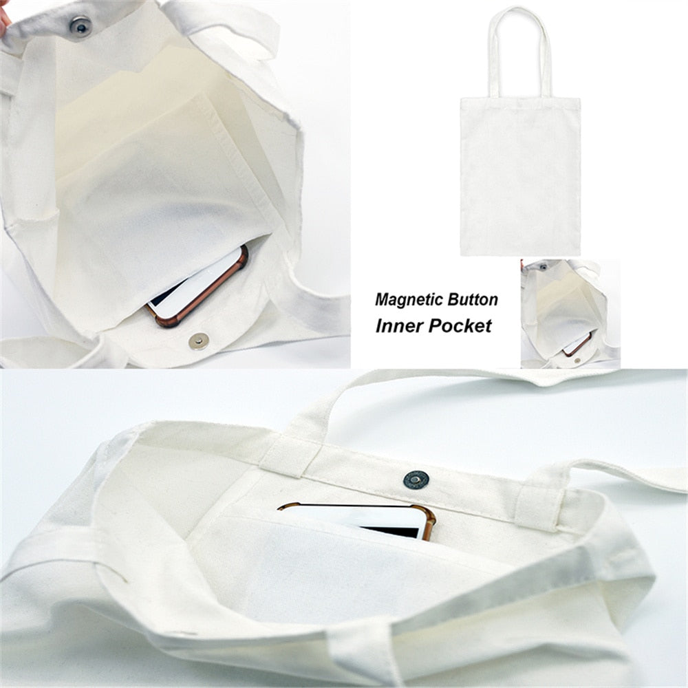 CUSTOM PERSONALIZED TEACHER'S CANVAS TOTE REUSABLE SHOULDER BAG