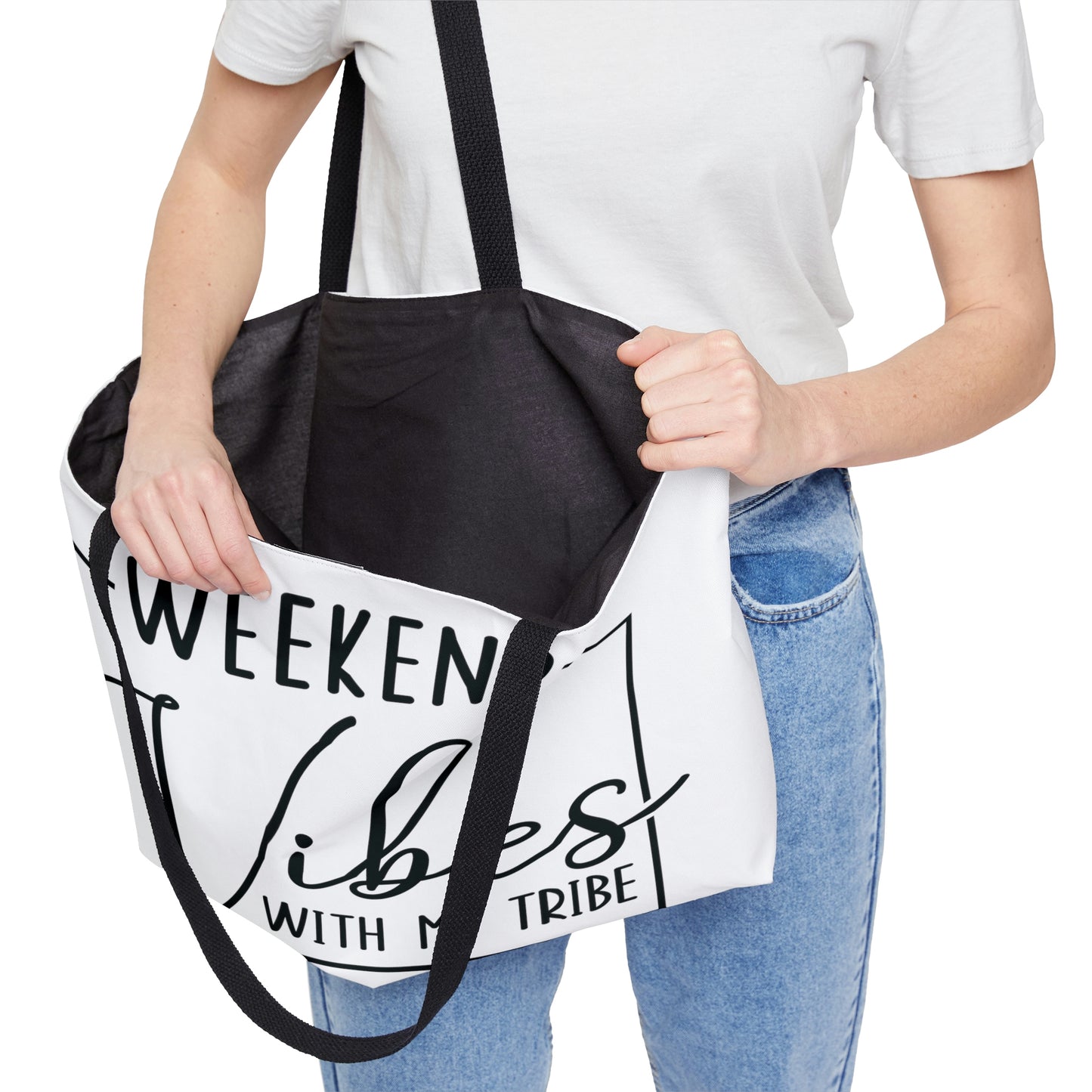 WEEKEND VIBES WITH MY TRIBE WEEKENDER TOTE