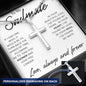 TO MY SOULMATE STAINLESS STEEL PERSONALIZED CROSS NECKLACE, GIRLFRIEND GIFT, BOYFRIEND GIFT, PARTNER GIFT