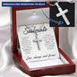 TO MY SOULMATE STAINLESS STEEL PERSONALIZED CROSS NECKLACE, GIRLFRIEND GIFT, BOYFRIEND GIFT, PARTNER GIFT