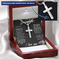 TO MY DAUGHTER PERSONALIZED STAINLESS STEEL CROSS NECKLACE W/MC