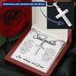 TO MY SOULMATE STAINLESS STEEL PERSONALIZED CROSS NECKLACE, GIRLFRIEND GIFT, BOYFRIEND GIFT, PARTNER GIFT