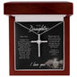 TO MY DAUGHTER DEAR GOD PRAYER CZ CROSS NECKLACE