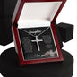 TO MY DAUGHTER DEAR GOD PRAYER CZ CROSS NECKLACE