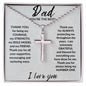 DAD, YOU'RE THE BEST STAINLESS STEEL CROSS NECKLACE W/BALL CHAIN & MC