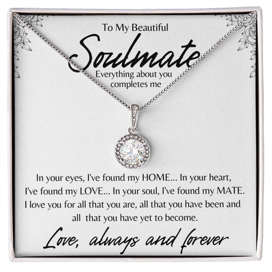 TO MY BEAUTIFUL SOULMATE ETERNAL HOPE NECKLACE, WIFE, GIRLFRIEND