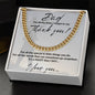 DAD, THANK YOU CUBAN LINK NECKLACE, BIRTHDAY GIFT, CHRISTMAS GIFT, SPECIAL OCCASION GIFT