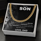 TO MY SON CUBAN LINK NECKLACE, SON BIRTHDAY GIFT, SON CHRISTMAS GIFT