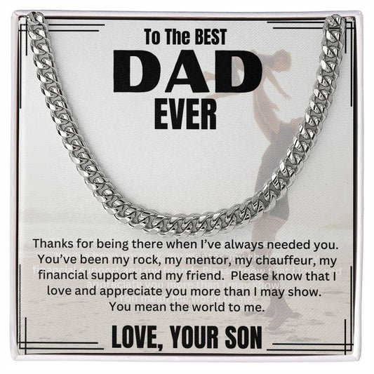 DAD CUBAN LINK NECKLACE, DAD'S BIRTHDAY GIFT, DAD'S FATHER'S DAY GIFT