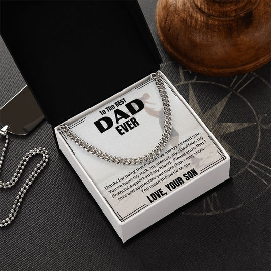 DAD CUBAN LINK NECKLACE, DAD'S BIRTHDAY GIFT, DAD'S FATHER'S DAY GIFT
