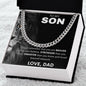TO MY SON CUBAN LINK NECKLACE, SON BIRTHDAY GIFT, SON CHRISTMAS GIFT