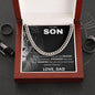TO MY SON CUBAN LINK NECKLACE, SON BIRTHDAY GIFT, SON CHRISTMAS GIFT