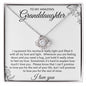 TO MY AMAZING GRANDDAUGHTER LOVE KNOT NECKLACE, BIRTHDAY GIFT, CHRISTMAS GIFT