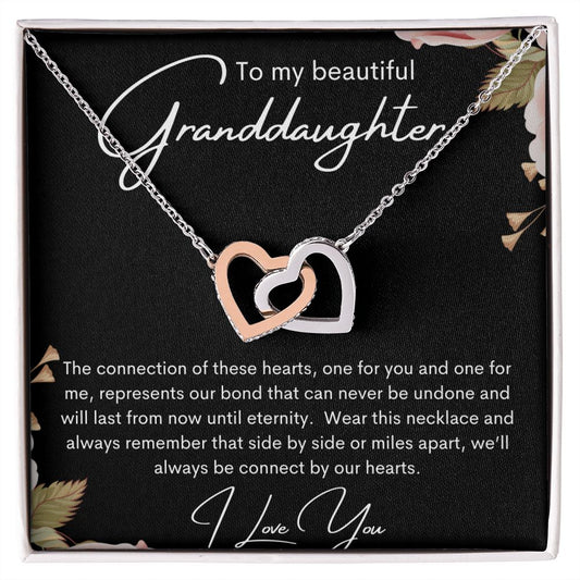 TO MY BEAUTIFUL GRANDDAUGHTER INTERLOCKING HEARTS NECKLACE