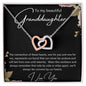 TO MY BEAUTIFUL GRANDDAUGHTER INTERLOCKING HEARTS NECKLACE