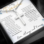 To My Fiancée Cross Necklace, Fiancée Valentine Gift, Birthday Gift