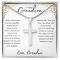 TO MY GRANDSON STAINLESS STEEL CROSS NECKLACE W/BALL CHAIN & MC, BIRTHDAY GIFT, CHRISTMAS GIFT, GRADUATION GIFT