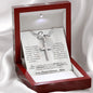 TO MY SON STAINLESS STEEL CROSS NECKLACE