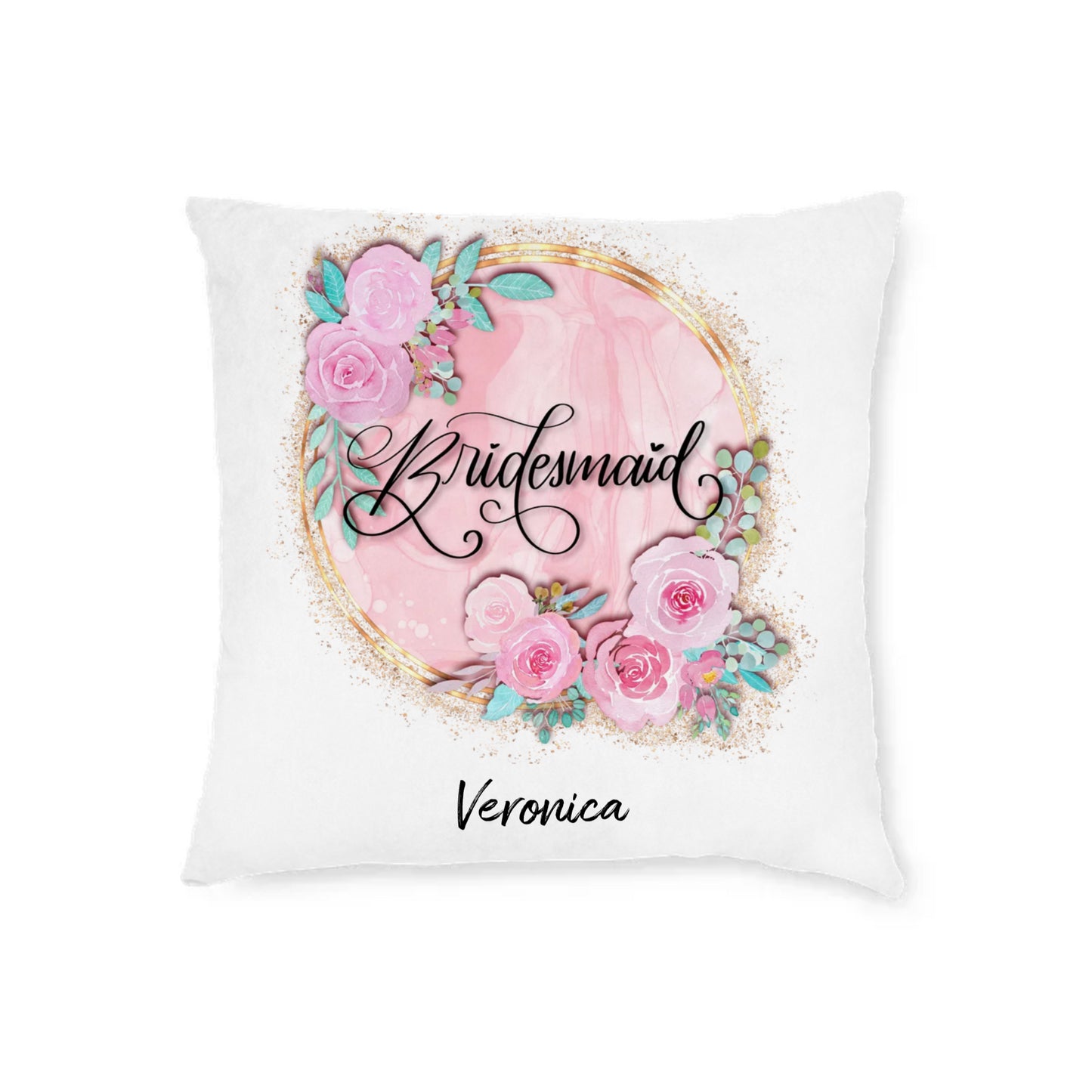BRIDESMAID SQUARE PILLOW (Personalize w/name)
