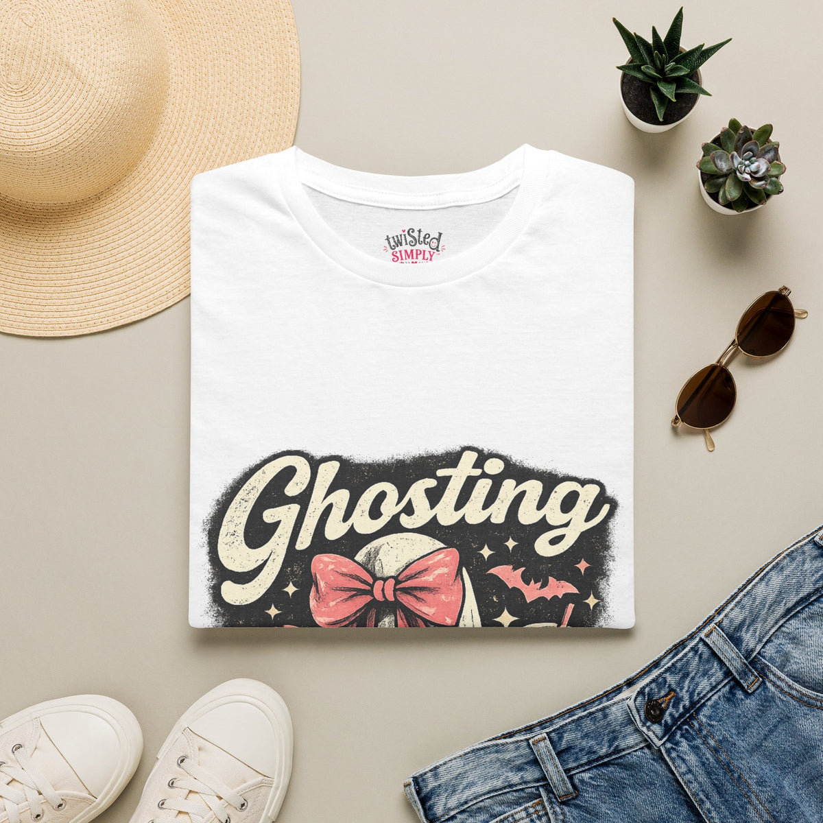 GHOSTING IS MY CARDIO T-SHIRT — CUTE RETRO GHOST HALLOWEEN TEE