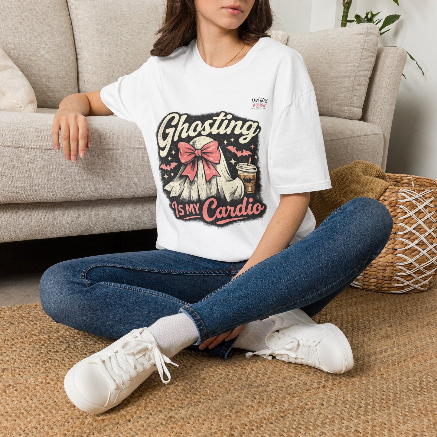 Ghosting Is My Cardio T-Shirt — Cute Retro Ghost Halloween Tee