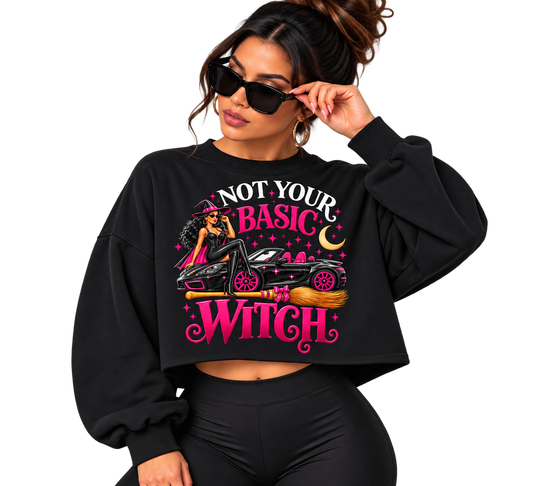 NOT YOUR BASIC WITCH CROPPED SWEATSHIRT